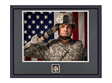 Saluting Soldier Framed